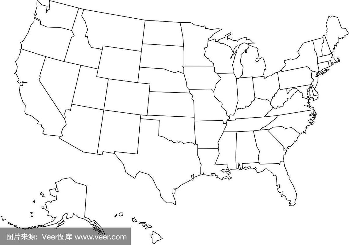 美国地图简图-美国地图简图手绘