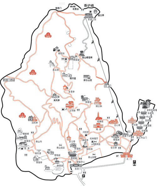 游览香山公园最佳路线-游览香山公园最佳路线图