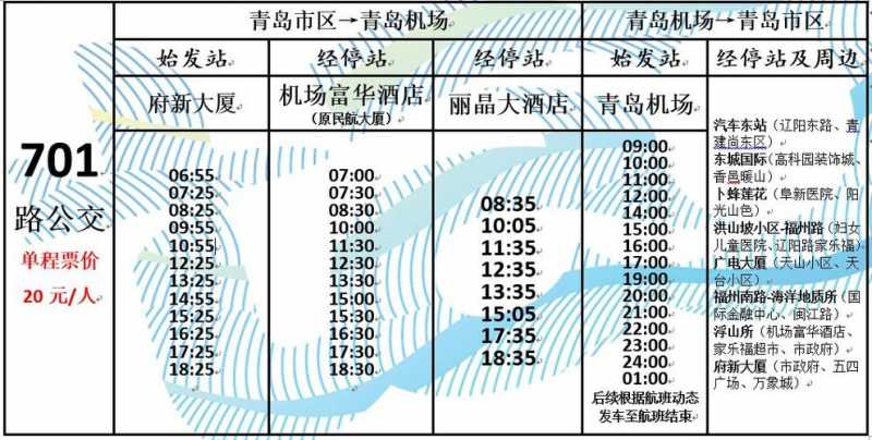 青岛机场大巴路线-青岛机场大巴路线时刻表及票价